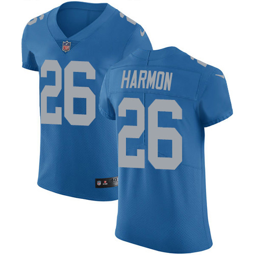 Personalized Lions #26 Duron Harmon Blue Throwback Men’s Stitched NFL Untouchable Elite Jersey