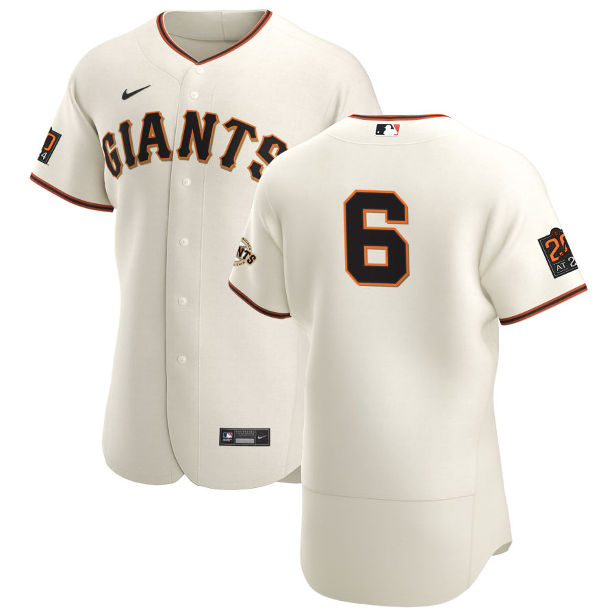 Personalized San Francisco Giants #6 Steven Duggar Men’s Cream Home 2020 Authentic 20 at 24 Patch Player MLB Jersey