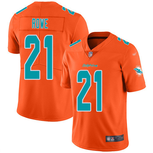 Personalized Dolphins #21 Eric Rowe Orange Men’s Stitched NFL Limited Inverted Legend Jersey