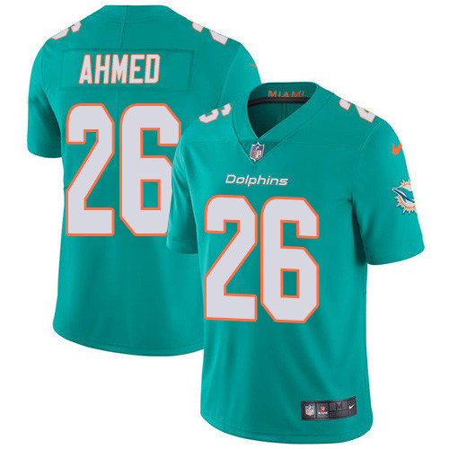 Personalized Dolphins #26 Salvon Ahmed Aqua Green Team Color Men’s Stitched NFL Untouchable Limited Jersey