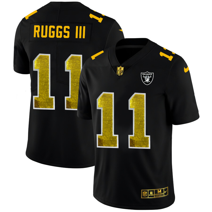Personalized Las Vegas Raiders #11 Henry Ruggs III Men’s Black Golden Sequin Limited NFL Jersey
