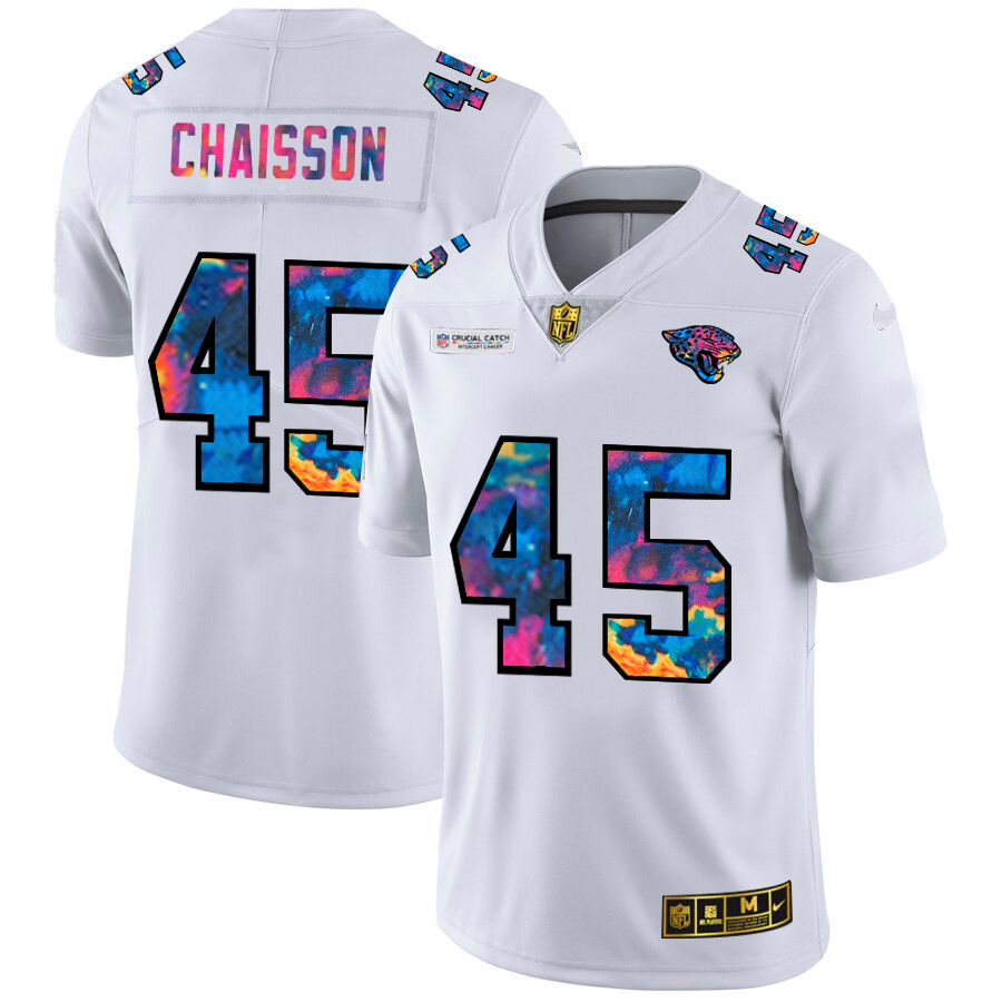 Personalized Jacksonville Jaguars #45 K’Lavon Chaisson Men’s White Multi-Color 2020 NFL Crucial Catch Limited NFL Jersey