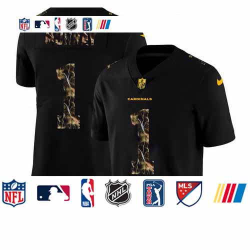 Personalized Arizona Cardinals #1 Kyler Murray Men’s Black Flocked Lightning Limited NFL Jersey
