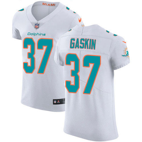 Personalized Dolphins #37 Myles Gaskin White Men’s Stitched NFL New Elite Jersey