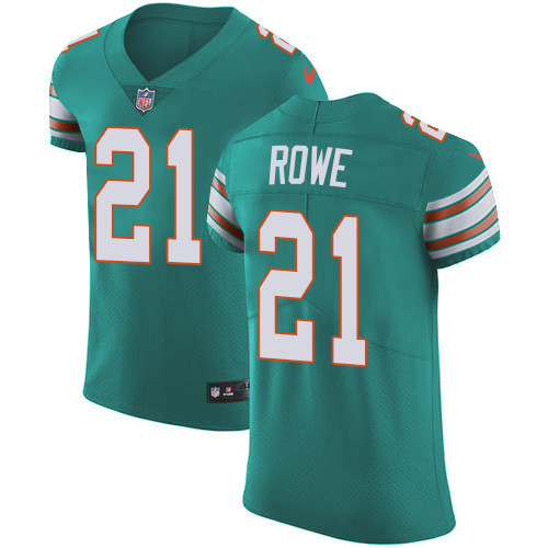 Personalized Dolphins #21 Eric Rowe Aqua Green Alternate Men’s Stitched NFL New Elite Jersey