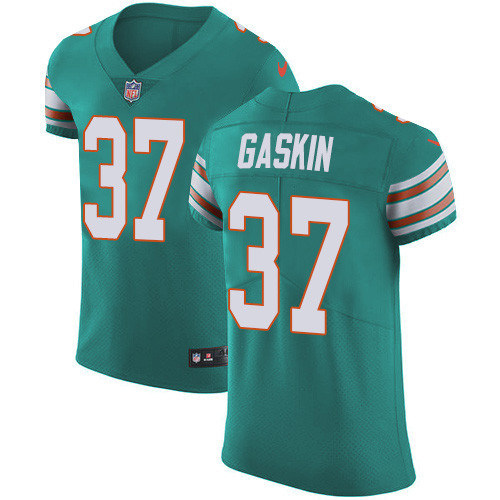 Personalized Dolphins #37 Myles Gaskin Aqua Green Alternate Men’s Stitched NFL New Elite Jersey