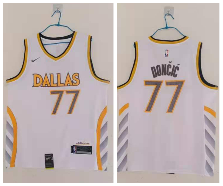 Personalized Mavericks 77 Luka Doncic White 2020-21 City Edition Swingman Jersey