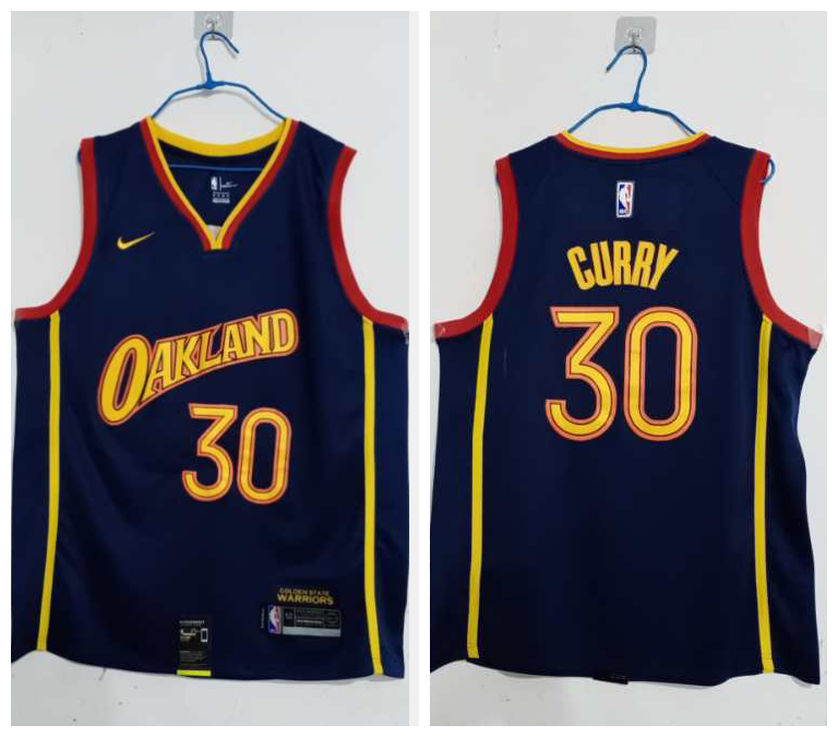Personalized Warriors 30 Stephen Curry Blue 2020-21 City Edition Swingman Jersey