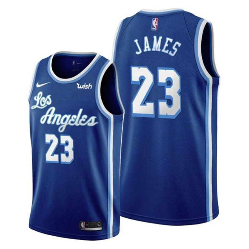 Personalized Men’s Los Angeles Lakers #23 LeBron James 2020 Blue Throwback Jersey