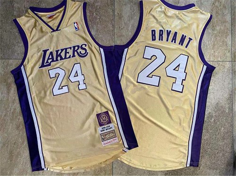 Personalized Lakers 24 Kobe Bryant Gold Hall Of Fame Memorial Edition Embroidered Jersey