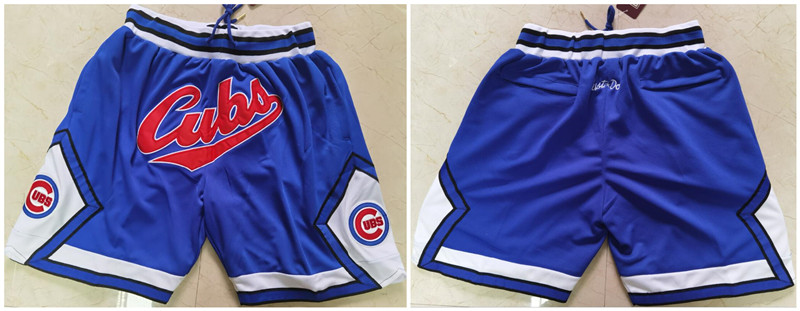 Personalized Men’s Chicago Cubs Team Logo Royal Just Don Pocket Baseball Shorts