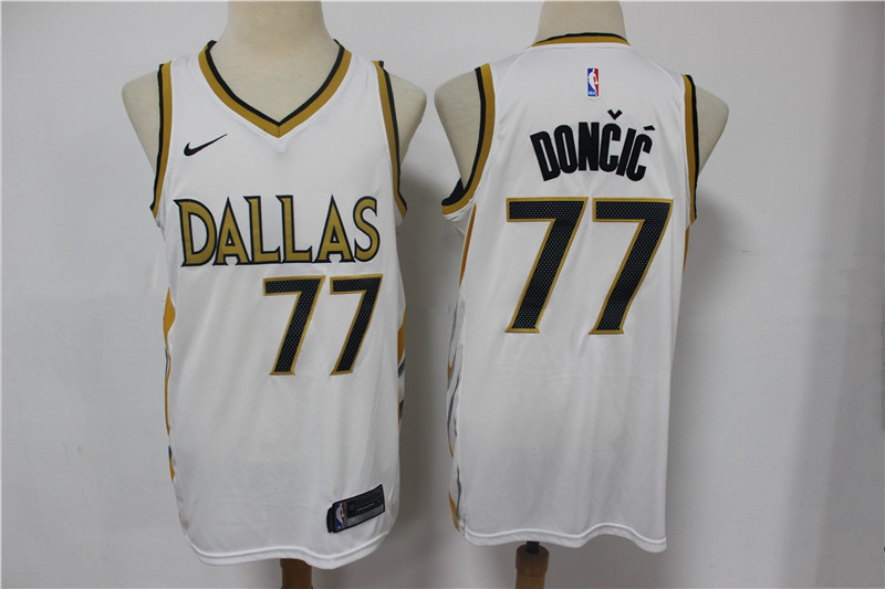 Personalized Mavericks 77 Luka Doncic White 2021 City Edition Swingman Jersey