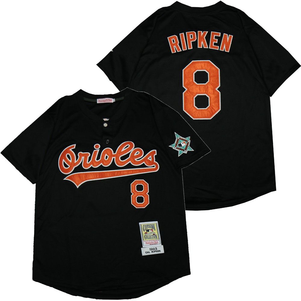 Personalized Orioles 8 Cal Ripken Jr Black 1993 Cooperstown Collection Jersey