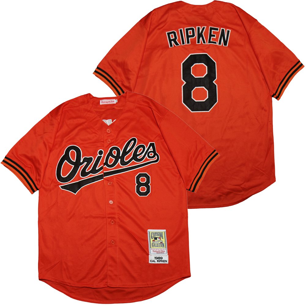 Personalized Orioles 8 Cal Ripken Jr Orange 1989 Cooperstown Collection Jersey