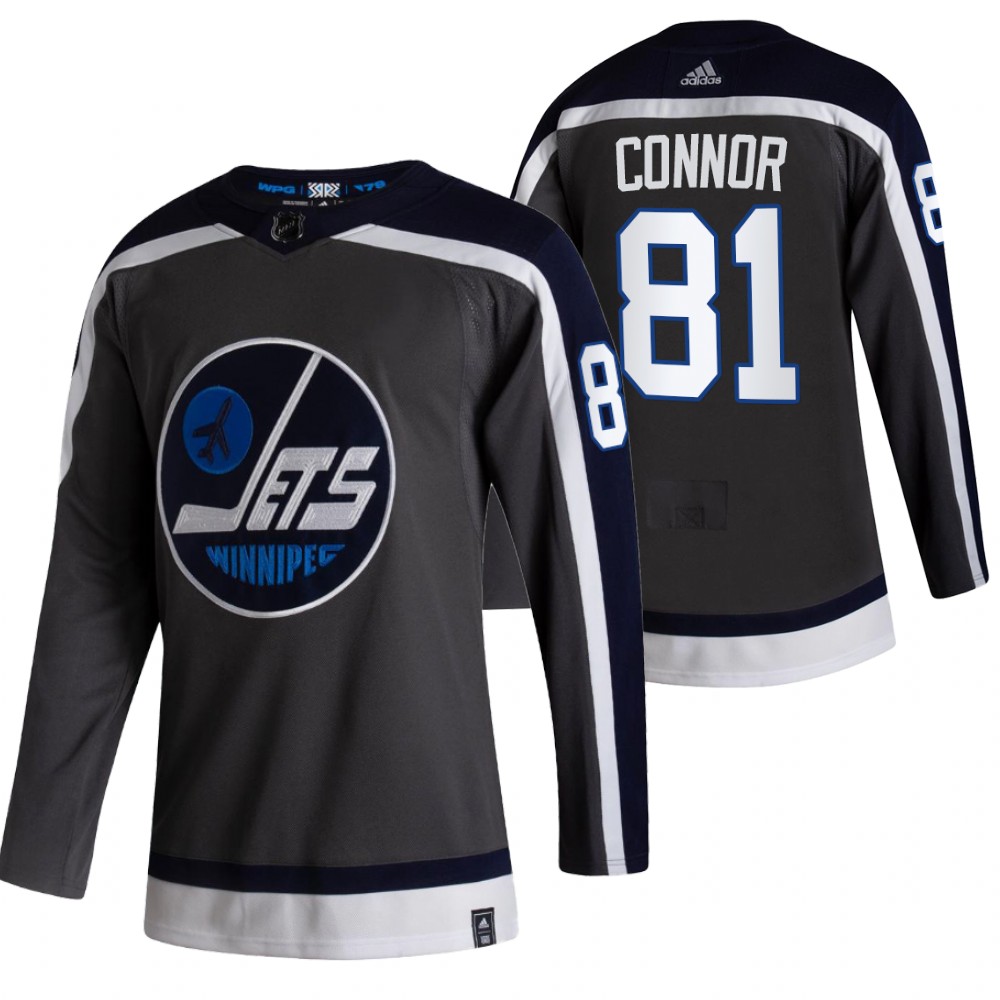 Personalized Winnipeg Jets #81 Kyle Connor Black Men’s 2020-21 Reverse Retro Alternate NHL Jersey