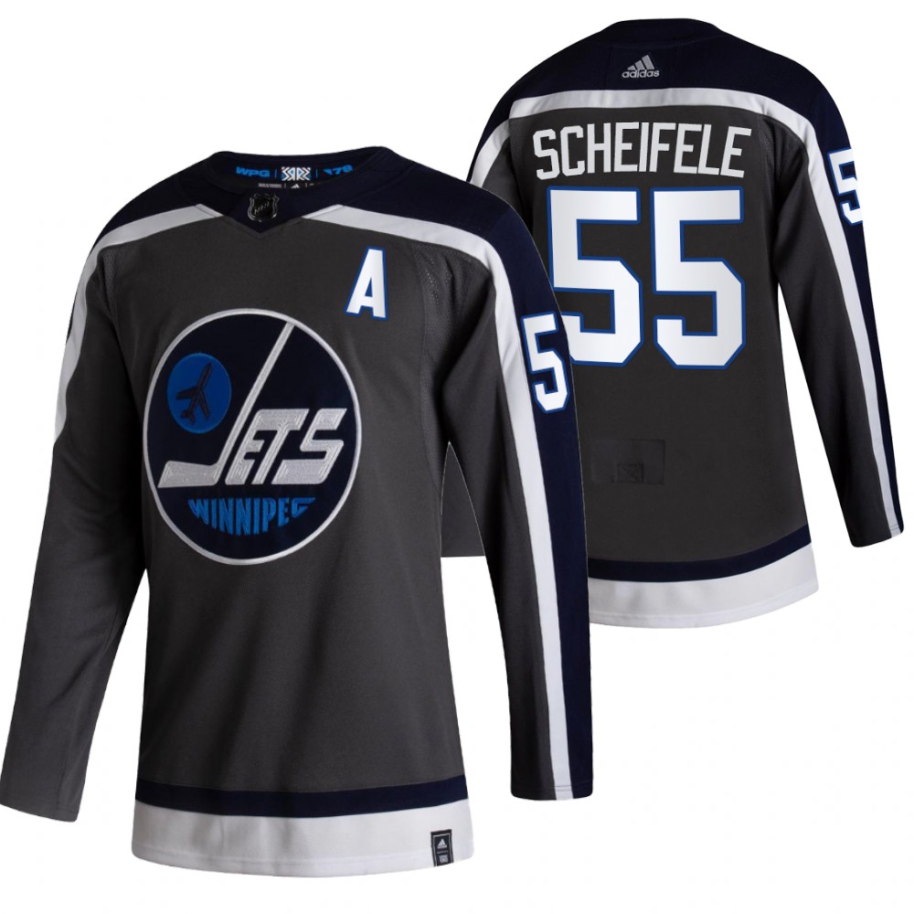 Personalized Winnipeg Jets #55 Mark Scheifele Black Men’s 2020-21 Reverse Retro Alternate NHL Jersey