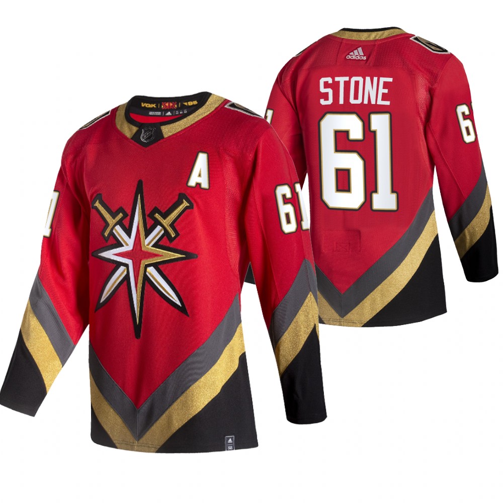 Personalized Vegas Golden Knights #61 Mark Stone Red Men’s 2020-21 Reverse Retro Alternate NHL Jersey