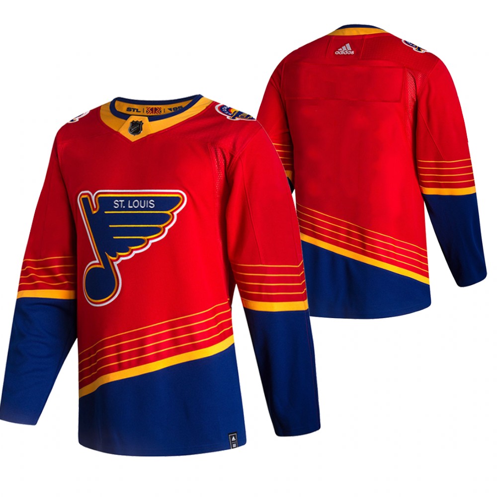 Personalized St. Louis Blues Blank Red Men’s 2020-21 Reverse Retro Alternate NHL Jersey