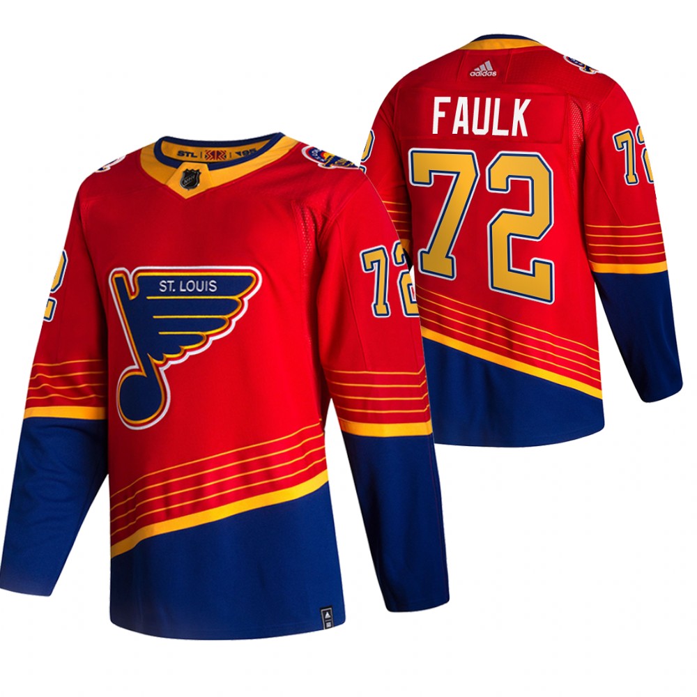 Personalized St. Louis Blues #72 Justin Faulk Red Men’s 2020-21 Reverse Retro Alternate NHL Jersey