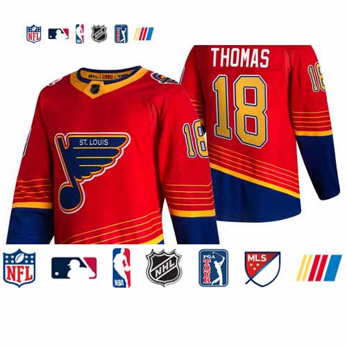 Personalized St. Louis Blues #18 Robert Thomas Red Men’s 2020-21 Reverse Retro Alternate NHL Jersey
