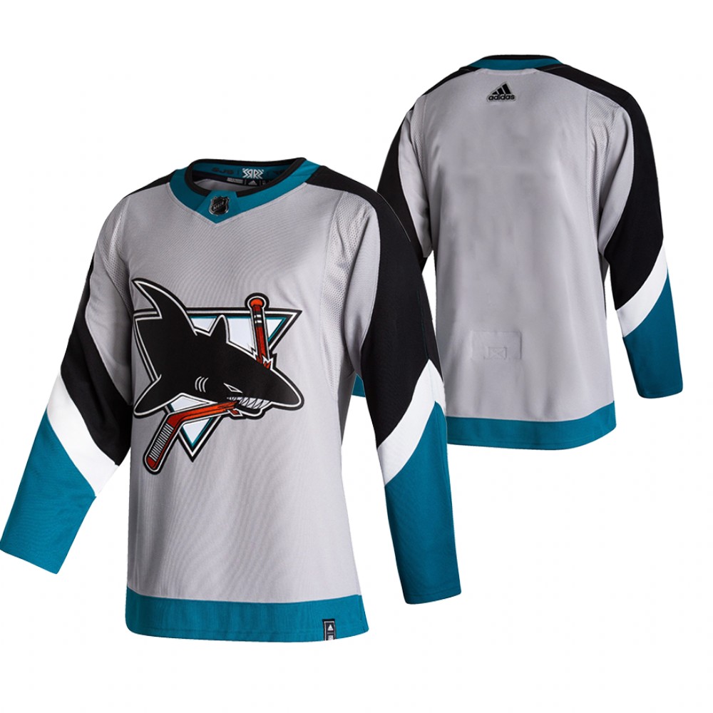 Personalized San Jose Sharks Blank Grey Men’s 2020-21 Reverse Retro Alternate NHL Jersey