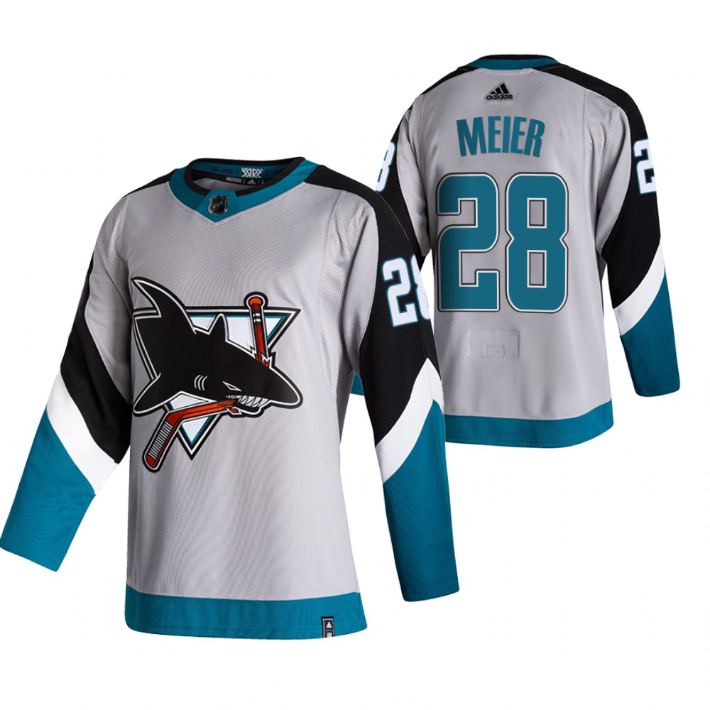 Personalized San Jose Sharks #28 Timo Meier Grey Men’s 2020-21 Reverse Retro Alternate NHL Jersey