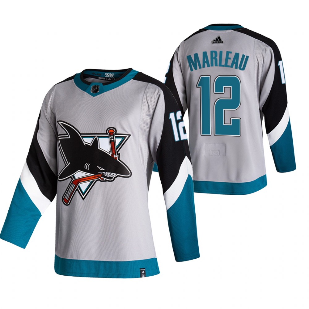 Personalized San Jose Sharks #12 Patrick Marleau Grey Men’s 2020-21 Reverse Retro Alternate NHL Jersey