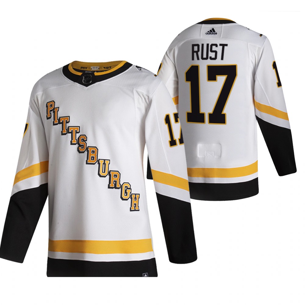 Personalized Pittsburgh Penguins #17 Bryan Rust White Men’s 2020-21 Reverse Retro Alternate NHL Jersey