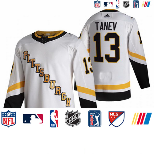 Personalized Pittsburgh Penguins #13 Brandon Tanev White Men’s 2020-21 Reverse Retro Alternate NHL Jersey