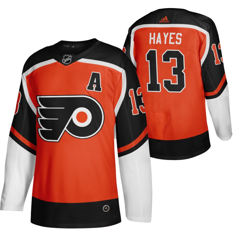 Personalized Philadelphia Flyers #13 Kevin Hayes Orange Men’s 2020-21 Reverse Retro Alternate NHL Jersey