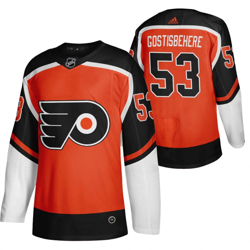 Personalized Philadelphia Flyers #53 Shayne Gostisbehere Orange Men’s 2020-21 Reverse Retro Alternate NHL Jersey