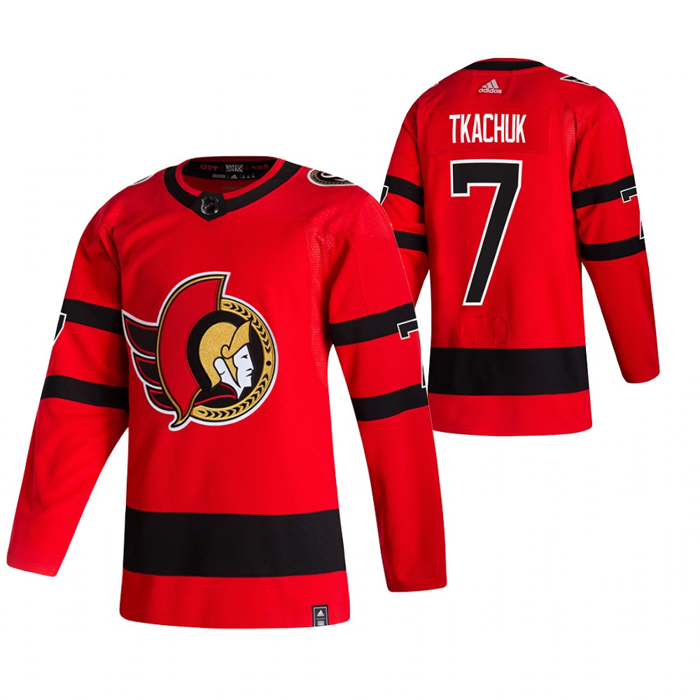 Personalized Ottawa Senators #7 Brady Tkachuk Red Men’s 2020-21 Reverse Retro Alternate NHL Jersey