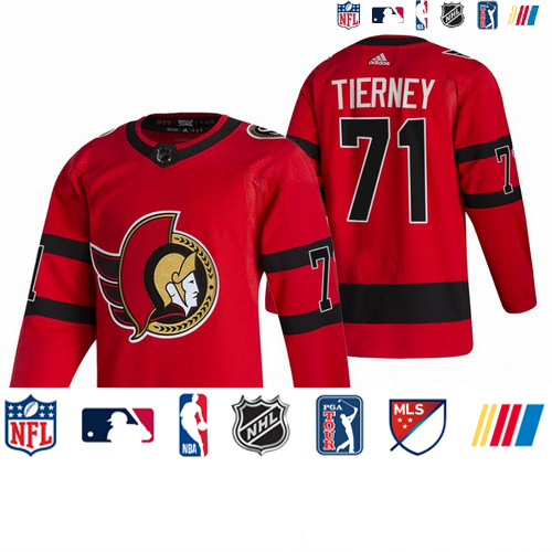Personalized Ottawa Senators #71 Chris Tierney Red Men’s 2020-21 Reverse Retro Alternate NHL Jersey