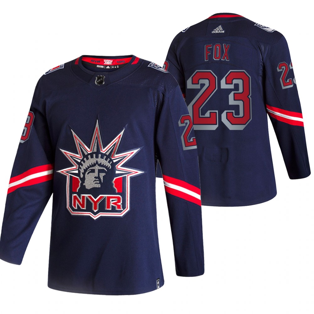 Personalized New York Rangers #23 Adam Fox Navy Men’s 2020-21 Reverse Retro Alternate NHL Jersey