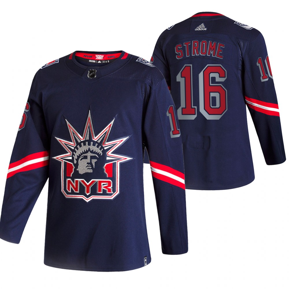 Personalized New York Rangers #16 Ryan Strome Navy Men’s 2020-21 Reverse Retro Alternate NHL Jersey