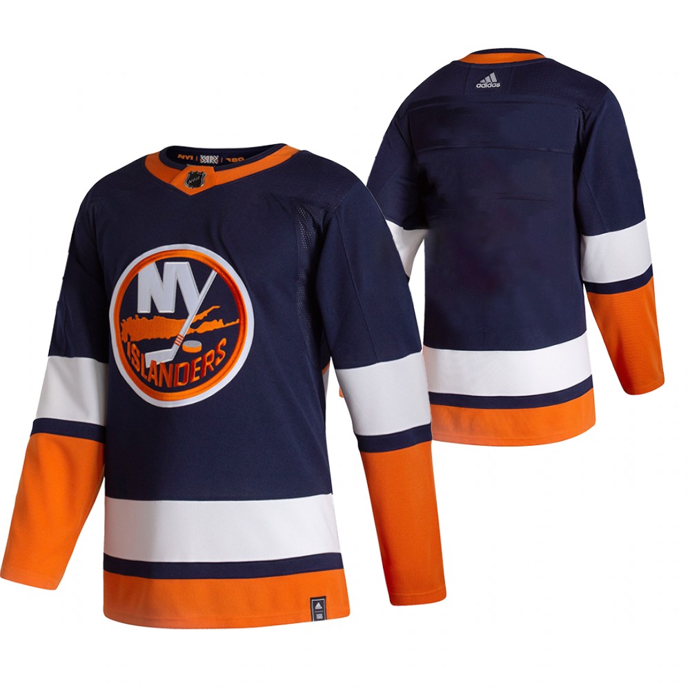 Personalized New York Islanders Blank Navy Blue Men’s 2020-21 Reverse Retro Alternate NHL Jersey