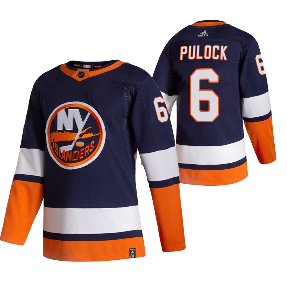 Personalized New York Islanders #6 Ryan Pulock Navy Blue Men’s 2020-21 Reverse Retro Alternate NHL Jersey