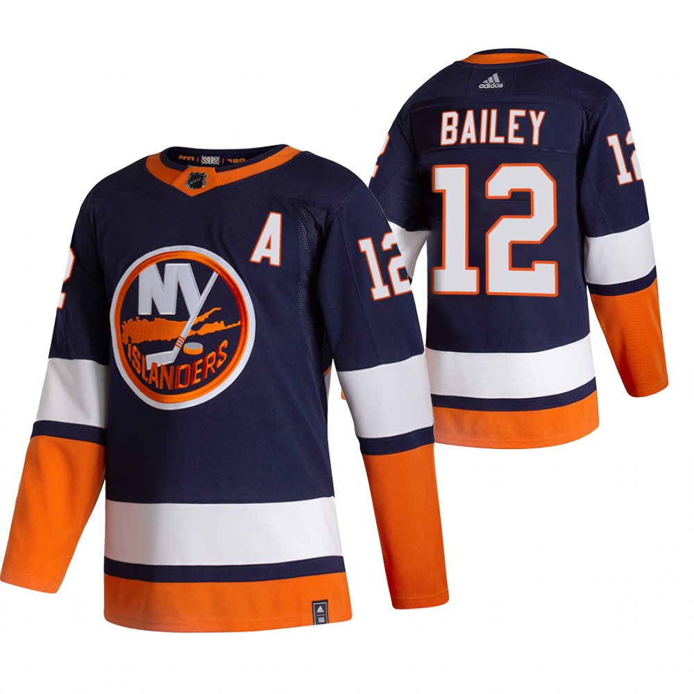 Personalized New York Islanders #12 Josh Bailey Navy Blue Men’s 2020-21 Reverse Retro Alternate NHL Jersey
