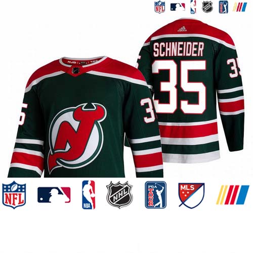 Personalized New Jersey Devils #35 Corey Schneider Green Men’s 2020-21 Reverse Retro Alternate NHL Jersey