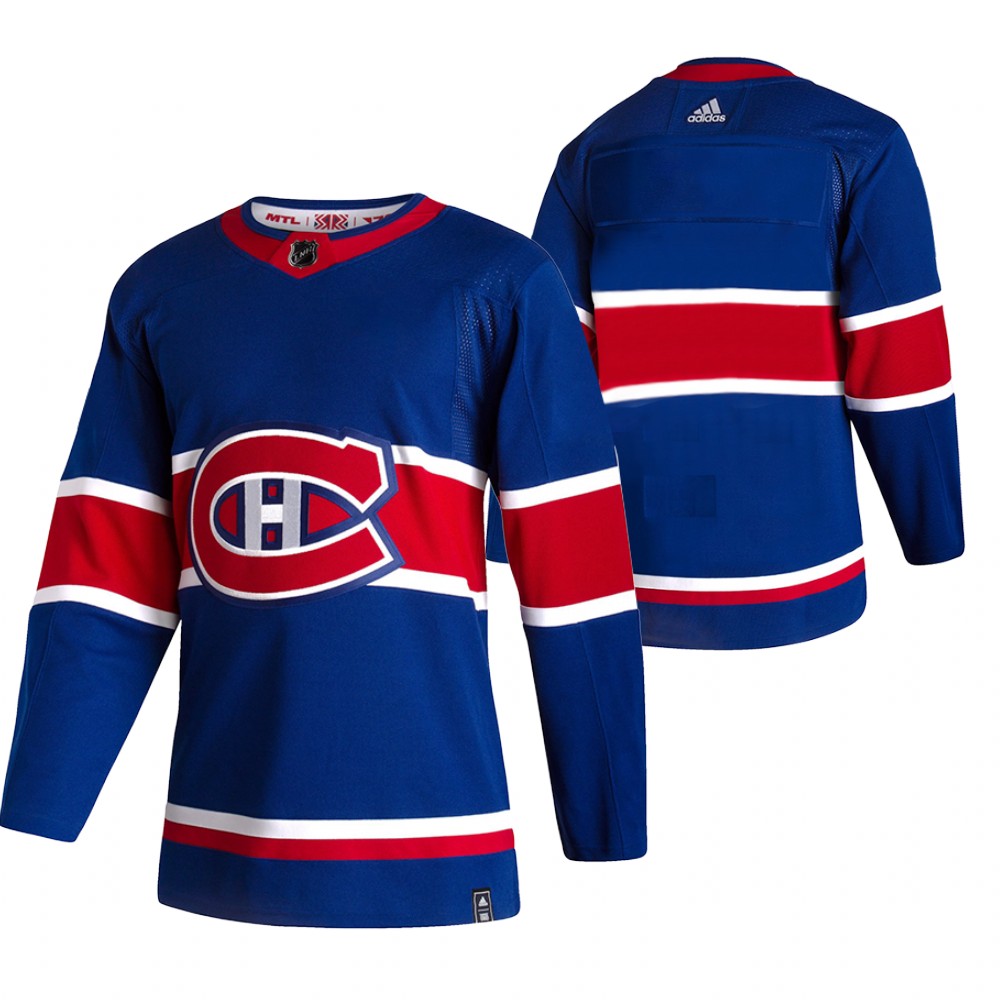 Personalized Montreal Canadiens Blank Blue Men’s 2020-21 Reverse Retro Alternate NHL Jersey