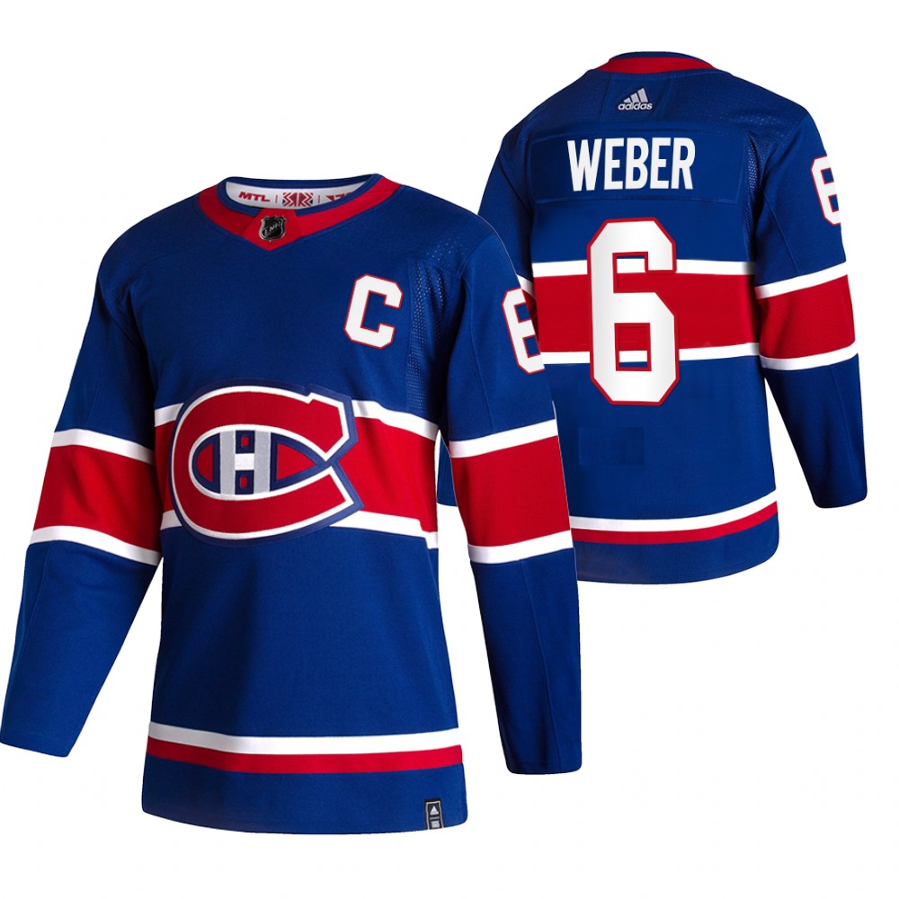 Personalized Montreal Canadiens #6 Shea Weber Blue Men’s 2020-21 Reverse Retro Alternate NHL Jersey