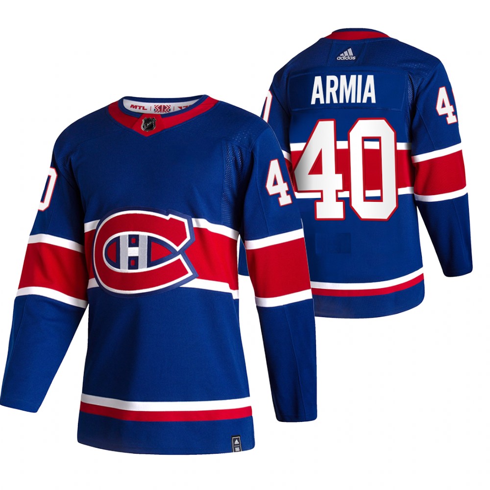 Personalized Montreal Canadiens #40 Joel Armia Blue Men’s 2020-21 Reverse Retro Alternate NHL Jersey