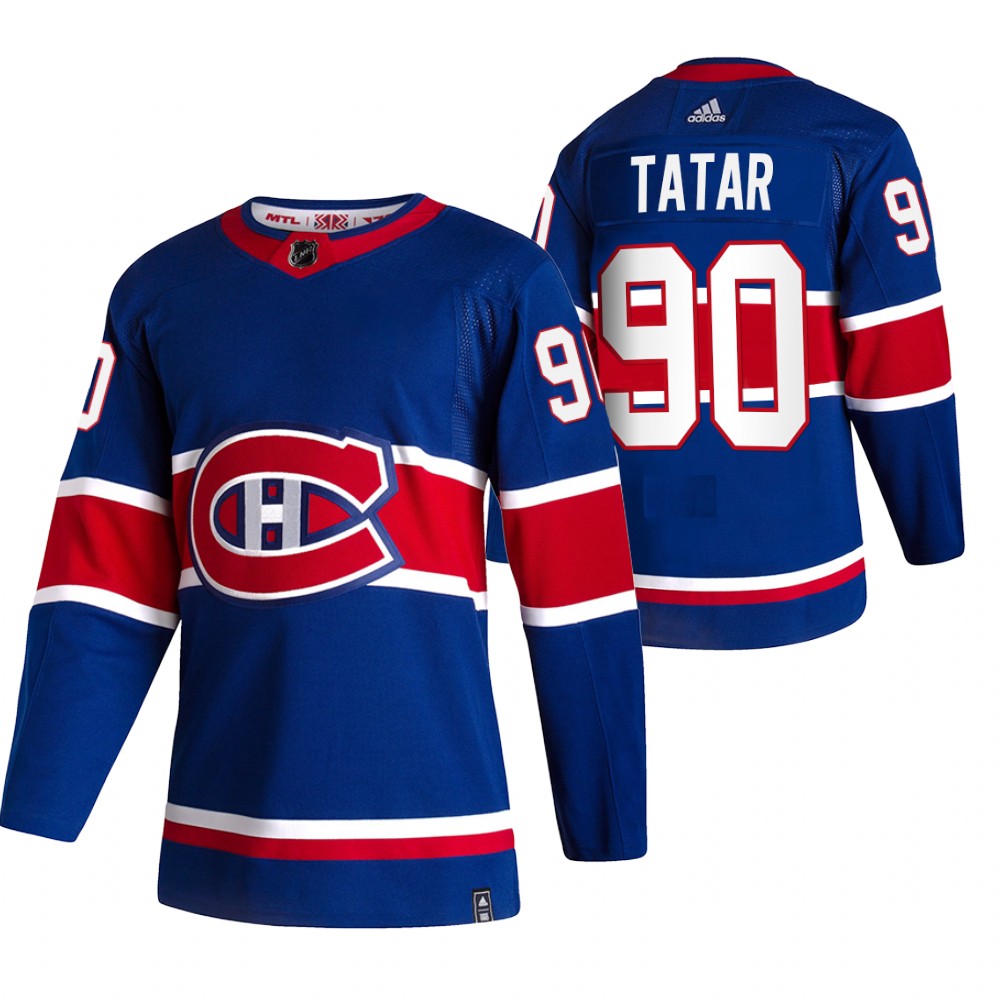 Personalized Montreal Canadiens #90 Tomas Tatar Blue Men’s 2020-21 Reverse Retro Alternate NHL Jersey