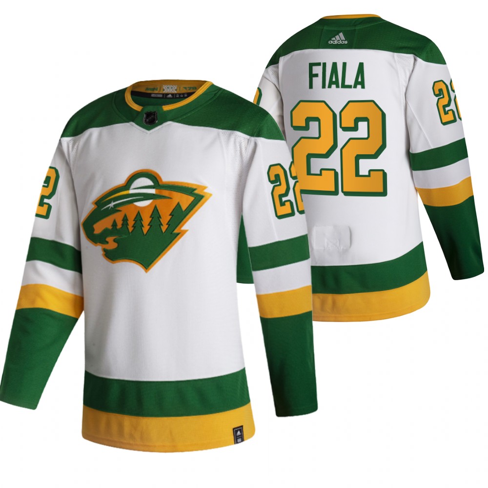 Personalized Minnesota Wild #22 Kevin Fiala White Men’s 2020-21 Reverse Retro Alternate NHL Jersey