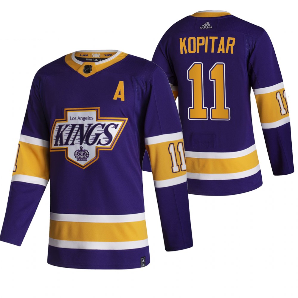 Personalized Los Angeles Kings #11 Anze Kopitar Black Men’s 2020-21 Reverse Retro Alternate NHL Jersey