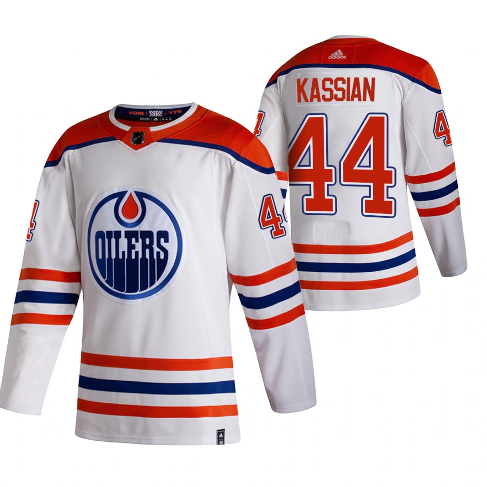 Personalized Edmonton Oilers #44 Zack Kassian White Men’s 2020-21 Reverse Retro Alternate NHL Jersey