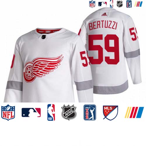 Personalized Detroit Red Wings #59 Tyler Bertuzzi White Men’s 2020-21 Reverse Retro Alternate NHL Jersey