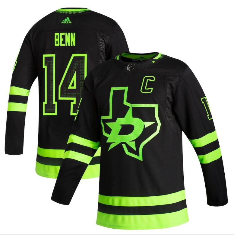 Personalized Dallas Stars #14 Jamie Benn Black Men’s 2020-21 Reverse Retro Alternate NHL Jersey