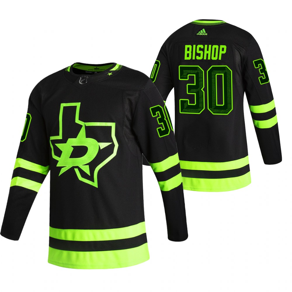 Personalized Dallas Stars #30 Ben Bishop Black Men’s 2020-21 Reverse Retro Alternate NHL Jersey
