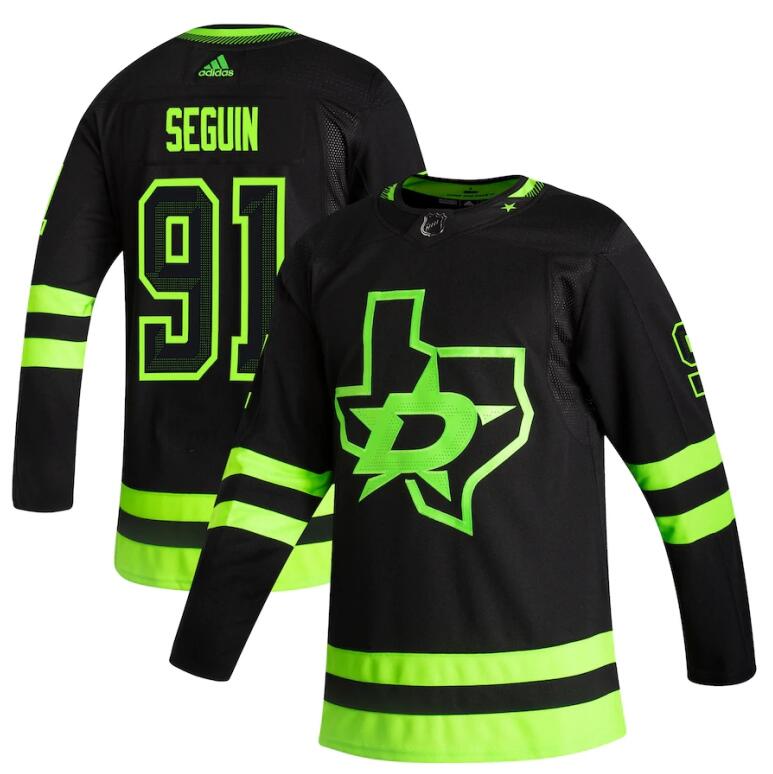 Personalized Dallas Stars #91 Tyler Seguin Black Men’s 2020-21 Reverse Retro Alternate NHL Jersey